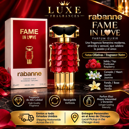 Rabanne Fame In Love Eau de Parfum for Women – Romantic & Luxurious Fragrance