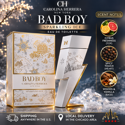 Carolina Herrera Bad Boy Sparkling Ice Eau de Toilette for Men – Limited Edition