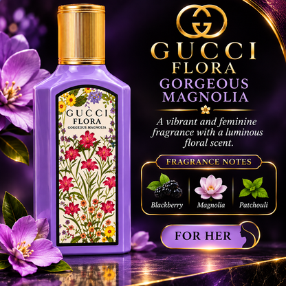 Gucci Flora Gorgeous Magnolia Eau de Parfum for Women – Elegant, Floral & Luxurious Fragrance