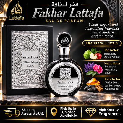 Lattafa Fakhar Black Eau de Parfum for Men – Fresh, Woody & Luxurious Arabian Fragrance