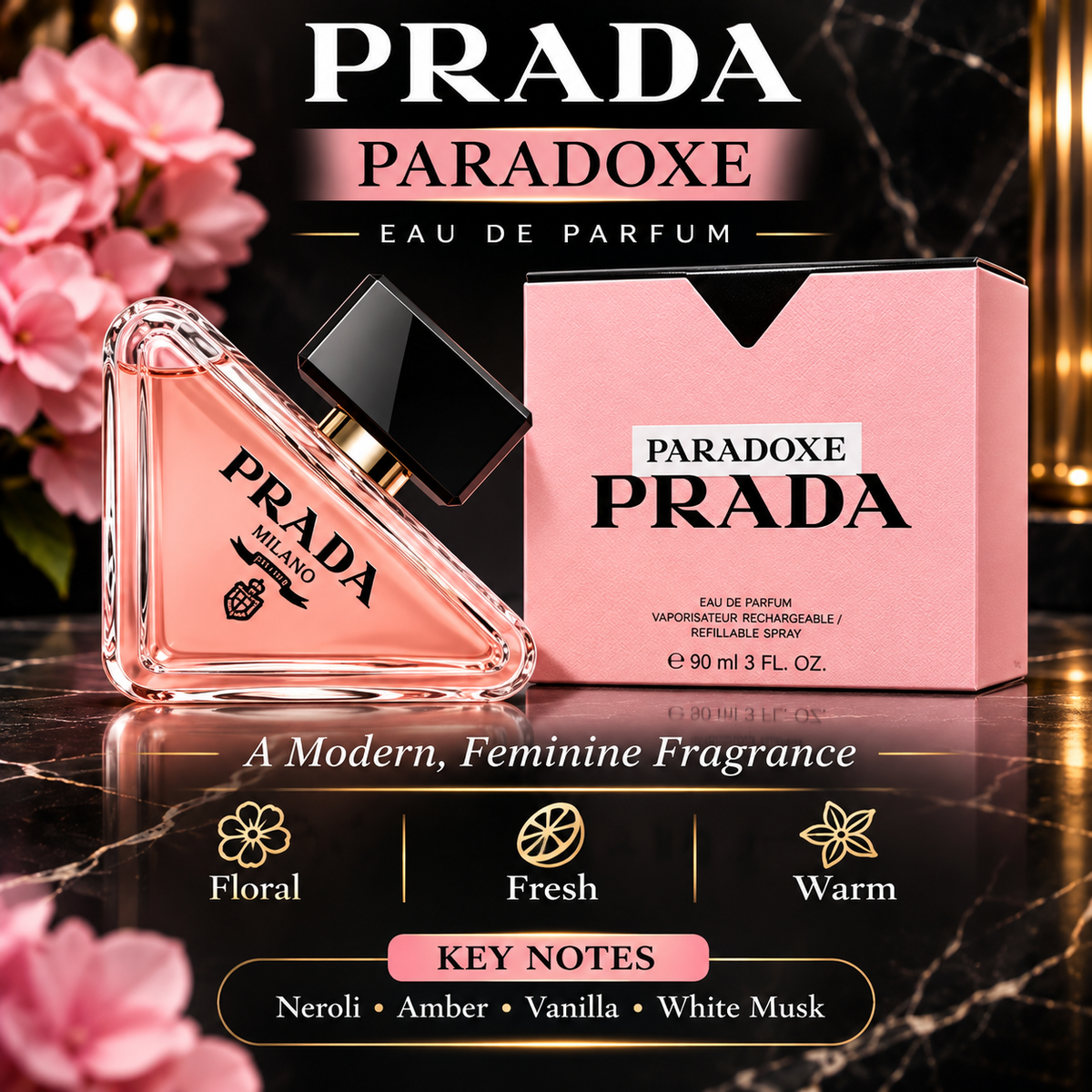Prada Paradoxe Eau de Parfum for Women – Elegant, Floral & Luxurious Fragrance