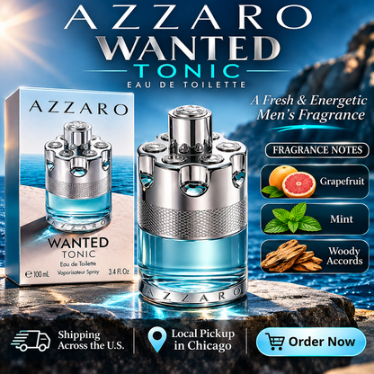 Azzaro Wanted Tonic Eau de Toilette for Men – Fresh, Citrus & Masculine Fragrance