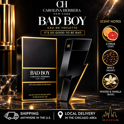 Carolina Herrera Bad Boy Eau de Toilette for Men – Bold & Seductive Fragrance